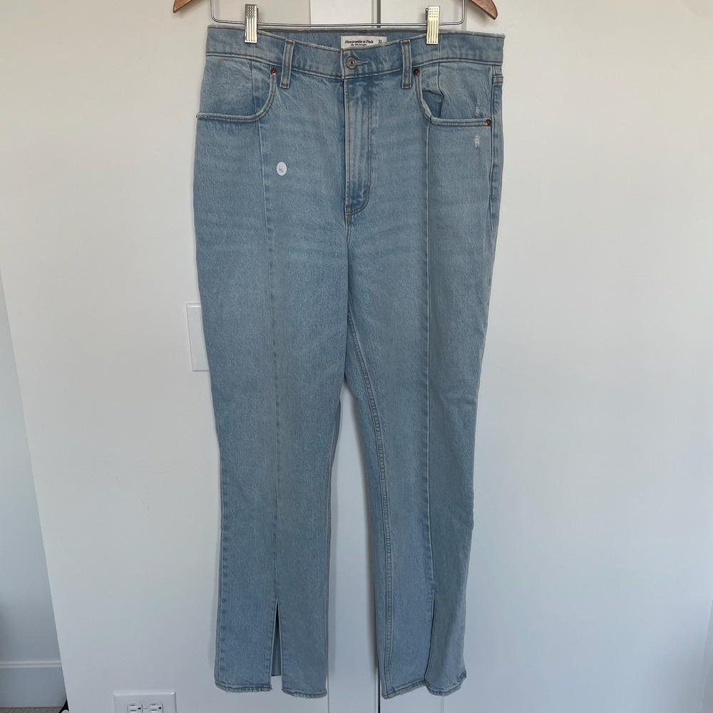 Abercrombie Fitch The 90s Straight Ultra High‎ Rise Jeans Light 31 Curve Love